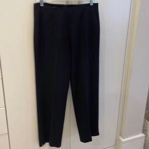 Black full leg slacks by Harris Wallace, side zipper with flat front